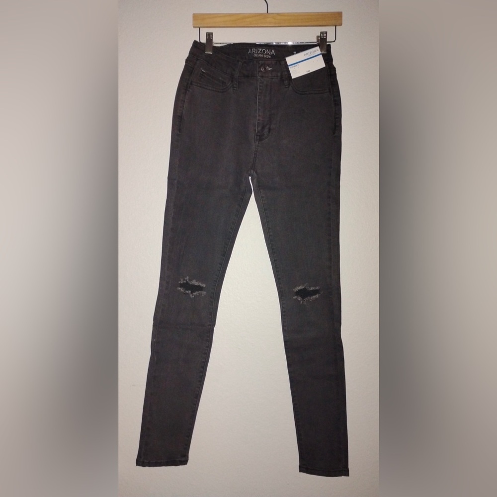 Arizona Jean Co. Hi-Rise Slim Fit Skinny Leg Jeans in Black Fade